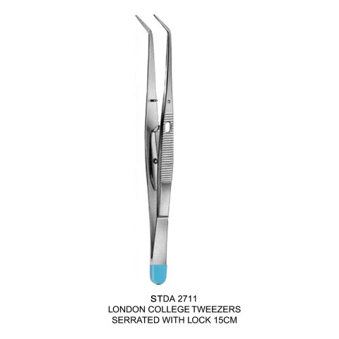 LONDON COLLEGE TWIZZER SERRATED WITH LOCK