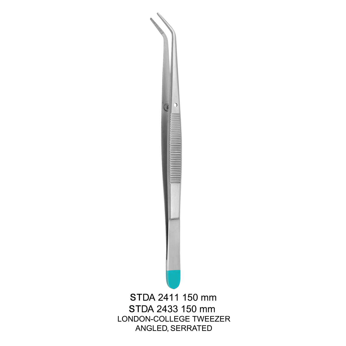 TOOTH TWEEZERS ANGLED, ERRATED