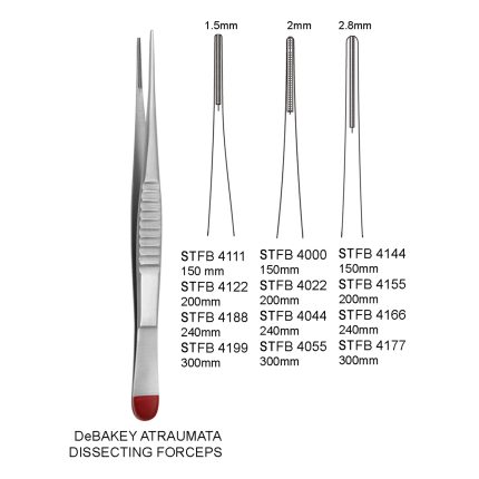 DeBAKEY ATRAUMATA DISSECTING FORCEPS