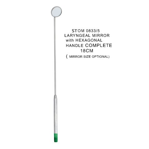 LARYNGEAL MIRROR WITH HEXAGONAL HANDLE