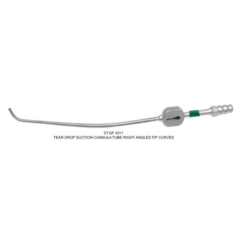 TEAR DROP SUCTION CANNULA TUBE RIGHT & LEFT ANGLED TIP CURVED