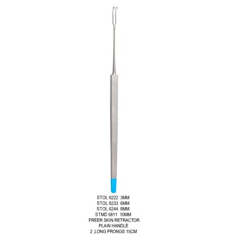 FREER SKIN RETRACTOR PLAIN HANDLE LONG PRONGS