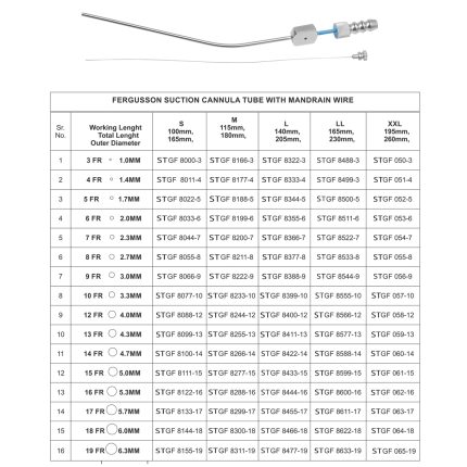 FERGUSSION SUCTION CANNULA TUBE WITH MANDRAIN WIRE
