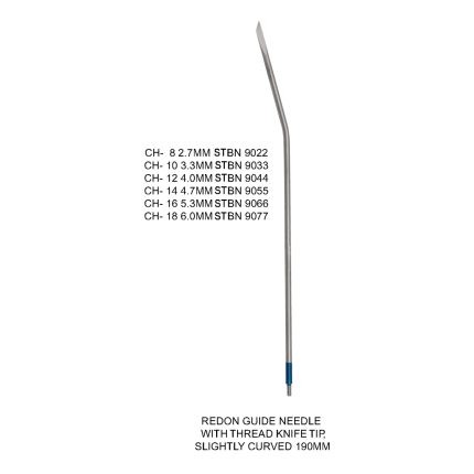 REDON GUIDE NEEDLE WITH THREAD KNIFE TIP STRONGLY CURVED