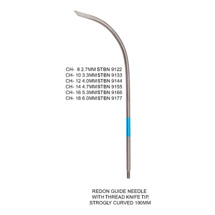 REDON GUIDE NEEDLE WITH THREAD KNIFE TIP HIGHLY STROGLY CURVED