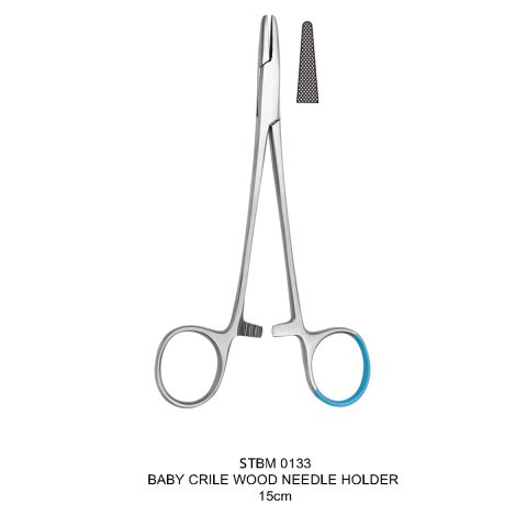 BABY CRILE WOOD NEEDLE HOLDER