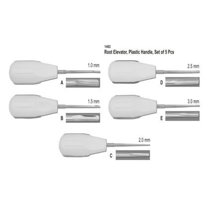 Root Elevator, Plastic Handle, Set of 5 Pcs