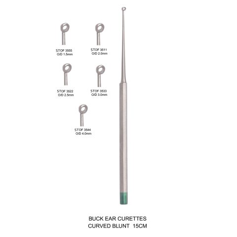 BUCK EAR CURETTES CURVED BLUNT